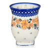 Polish Pottery 4.5" Pedestal Vase (Orange Bouquet) | GW10-UWP2 at PolishPotteryOutlet.com