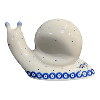 A picture of a Polish Pottery Small Snail Figurine (UZK1) | GZW01-UZK1 as shown at PolishPotteryOutlet.com/products/small-snail-figurine-uzk1-gzw01-uzk1