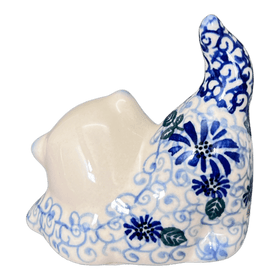 Polish Pottery Small Cat Figurine (Dreamy Blue) | GZW07-PT Additional Image at PolishPotteryOutlet.com