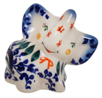 A picture of a Polish Pottery Small Elephant Figurine (Peacock Vine) | GZW15-UPL as shown at PolishPotteryOutlet.com/products/small-elephant-figurine-upl