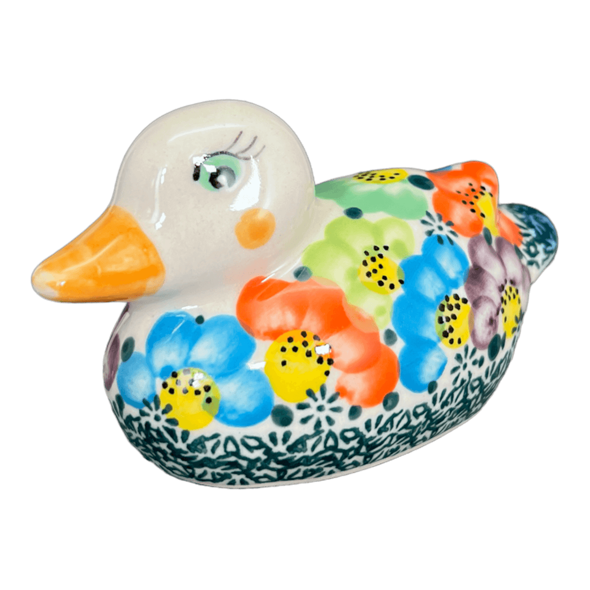 Figurine, Duck, 2" in "Rainbow Bouquet" by Galia | GZW17-AV3