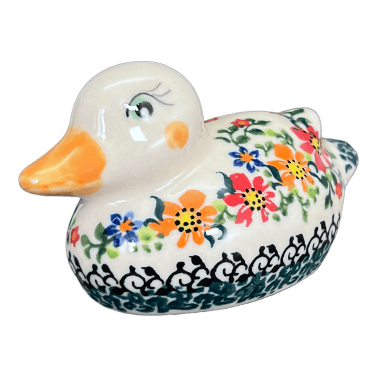 Figurine, Duck, 2" in "Red & Orange Dream" by Galia | GZW17-UHP