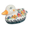 Polish Pottery Duck Figurine (Red & Orange Dream) | GZW17-UHP at PolishPotteryOutlet.com