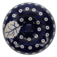 A picture of a Polish Pottery Baker, Apple, 4.5" in "Cherry Dot" by Manufaktura | J058T-70WI as shown at PolishPotteryOutlet.com/products/apple-baker-cherry-dot-j058t-70wi