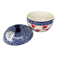A picture of a Polish Pottery Apple Baker (Poppy Garden) | J058T-EJ01 as shown at PolishPotteryOutlet.com/products/apple-baker-poppy-garden-j058t-ej01
