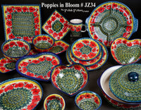 A picture of a Polish Pottery 10" Dinner Plate (Poppies in Bloom) | T132S-JZ34 as shown at PolishPotteryOutlet.com/products/10-dinner-plate-poppies-in-bloom
