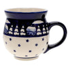 Polish Pottery Large Belly Mug (Winter's Eve) | K068S-IBZ at PolishPotteryOutlet.com
