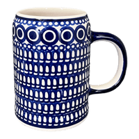 A picture of a Polish Pottery Bavarian Tankard (Gothic) | K054T-13 as shown at PolishPotteryOutlet.com/products/bavarian-tankard-gothic-k054t-13