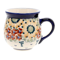 A picture of a Polish Pottery Small Belly Mug (Autumn Harvest) | K067S-LB as shown at PolishPotteryOutlet.com/products/small-belly-mug-autumn-harvest-k067s-lb