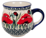 Mug, Belly Mug, Small, 7 oz in "Poppy Paradise" by Manufaktura | K067S-PD01