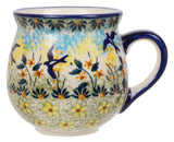 Mug, Belly Mug, Small, 7 oz in "Soaring Swallows" by Manufaktura | K067S-WK57