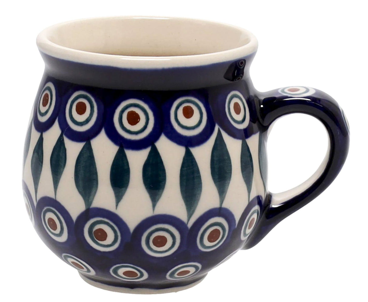 Mug, Belly Mug, Small, 7 oz in "Peacock" by Manufaktura | K067T-54