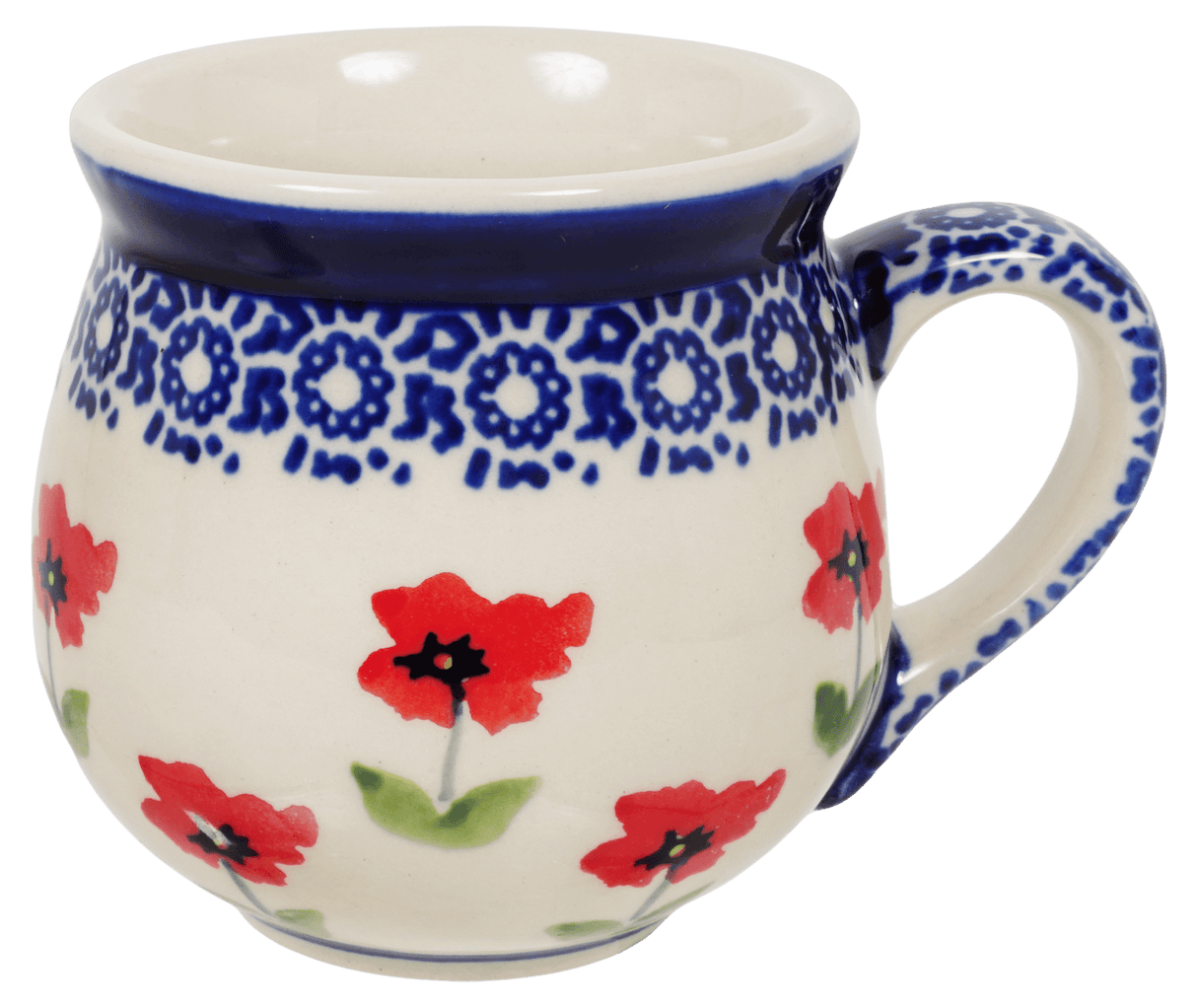 Mug, Belly Mug, Small, 7 oz in "Poppy Garden" by Manufaktura | K067T-EJ01