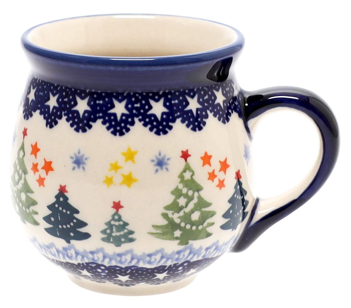 Mug, Belly Mug, Small, 7 oz in "Festive Forest" by Manufaktura | K067U-INS6