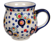 A picture of a Polish Pottery Mug, Belly Mug, 16oz Large in "Bubble Machine" by Manufaktura | K068M-AS38 as shown at PolishPotteryOutlet.com/products/large-belly-mug-bubble-machine