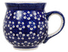 Polish Pottery Mug, Belly Mug, 16oz Large in "Modern Blue" by Manufaktura | K068M-J8KO at PolishPotteryOutlet.com