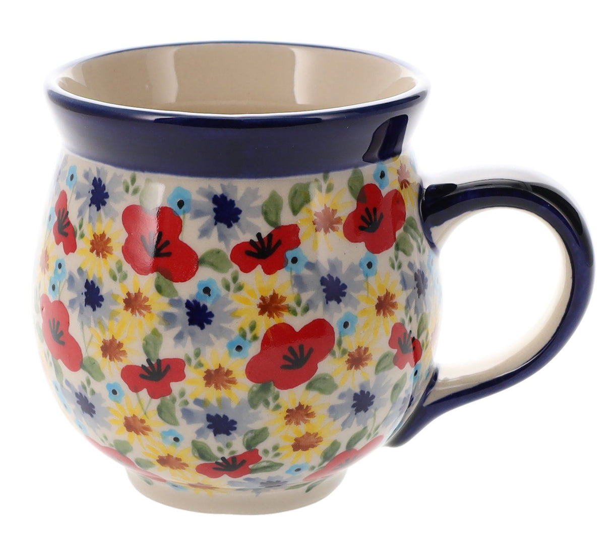 Mug, Belly Mug, 16 oz Large in "Sunlit Blossoms" by Manufaktura | K068S-AS62