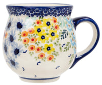 A picture of a Polish Pottery Large Belly Mug (Brilliant Garden) | K068S-DPLW as shown at PolishPotteryOutlet.com/products/large-belly-mug-brilliant-garden-1