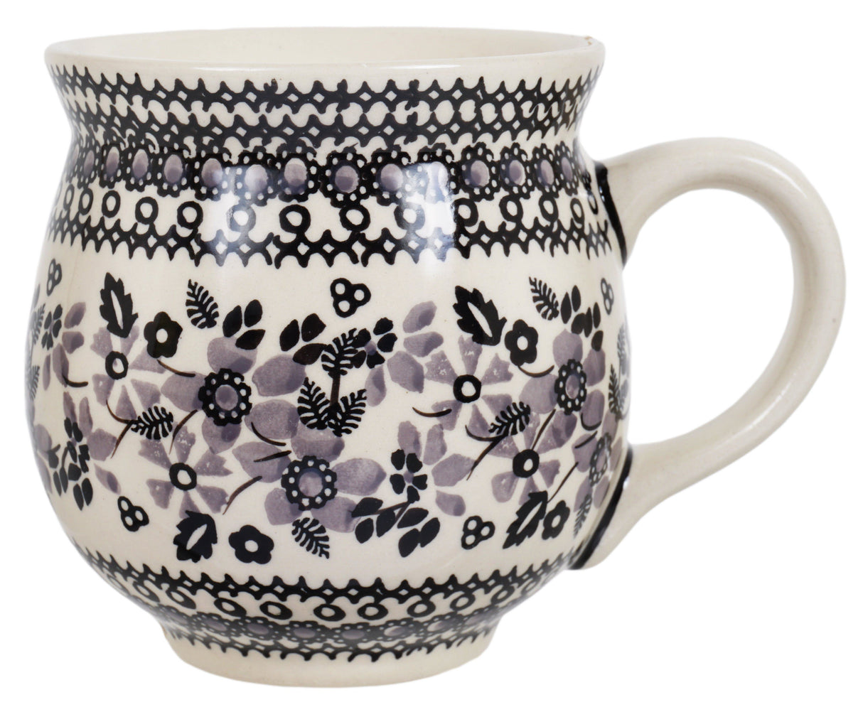 Mug, Belly Mug, 16oz Large in "Duet in Black & Grey" by Manufaktura | K068S-DPSC