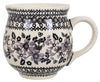 Polish Pottery Large Belly Mug (Duet in Black & Grey) | K068S-DPSC at PolishPotteryOutlet.com