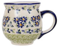 A picture of a Polish Pottery Large Belly Mug (Garden Splendor) | K068S-GM11 as shown at PolishPotteryOutlet.com/products/large-belly-mug-garden-splendor