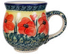 Polish Pottery Large Belly Mug (Poppies in Bloom) | K068S-JZ34 at PolishPotteryOutlet.com