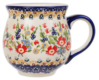 A picture of a Polish Pottery Large Belly Mug (Poppy Persuasion) | K068S-P265 as shown at PolishPotteryOutlet.com/products/large-belly-mug-poppy-persuasion