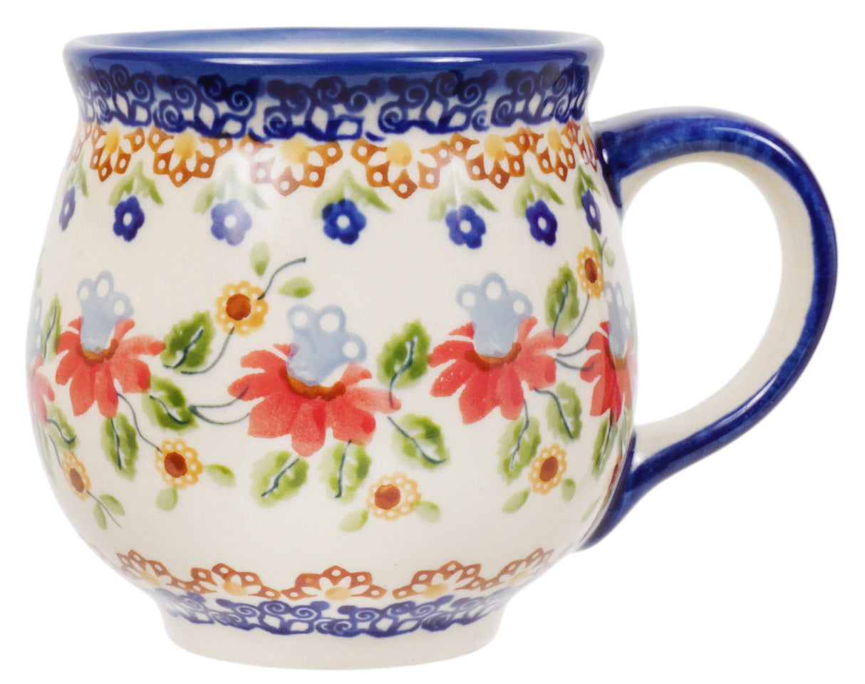 Mug, Belly Mug, 16oz Large in "Mediterranean Blossoms" by Manufaktura | K068S-P274