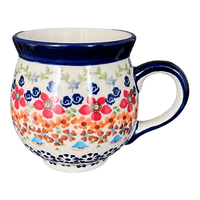 A picture of a Polish Pottery Large Belly Mug (Stellar Celebration) | K068S-P309 as shown at PolishPotteryOutlet.com/products/large-belly-mug-stellar-celebration-k068s-p309