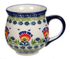 Polish Pottery Large Belly Mug (Floral Fans) | K068S-P314 at PolishPotteryOutlet.com