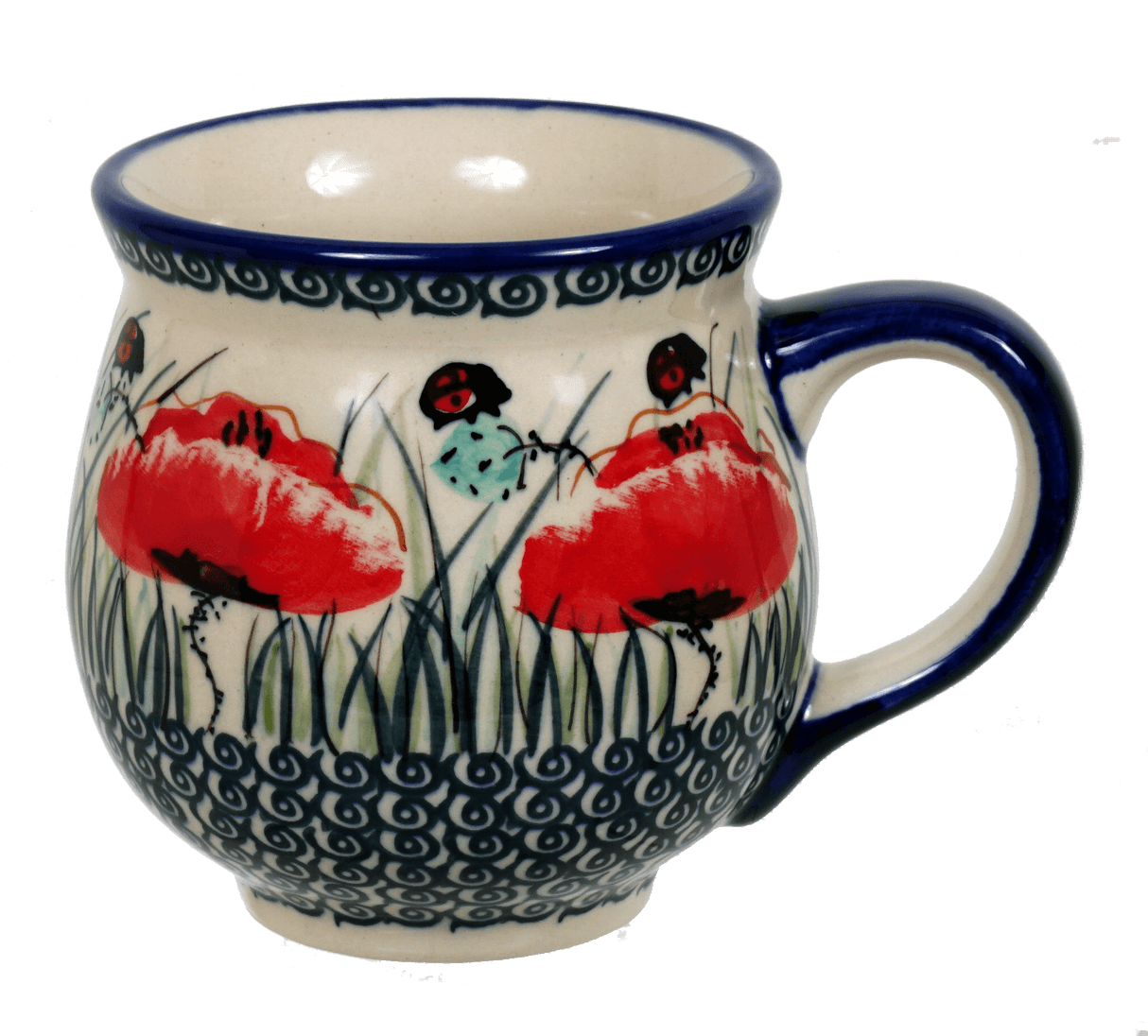 Mug, Belly Mug, 16oz Large in "Poppy Paradise" by Manufaktura | K068S-PD01