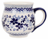 Mug, Belly Mug, 16oz Large in "Duet in Blue" by Manufaktura | K068S-SB01