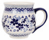 Polish Pottery Large Belly Mug (Duet in Blue) | K068S-SB01 at PolishPotteryOutlet.com