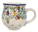 Mug, Belly Mug, 16oz Large in "Daisy Bouquet" by Manufaktura | K068S-TAB3