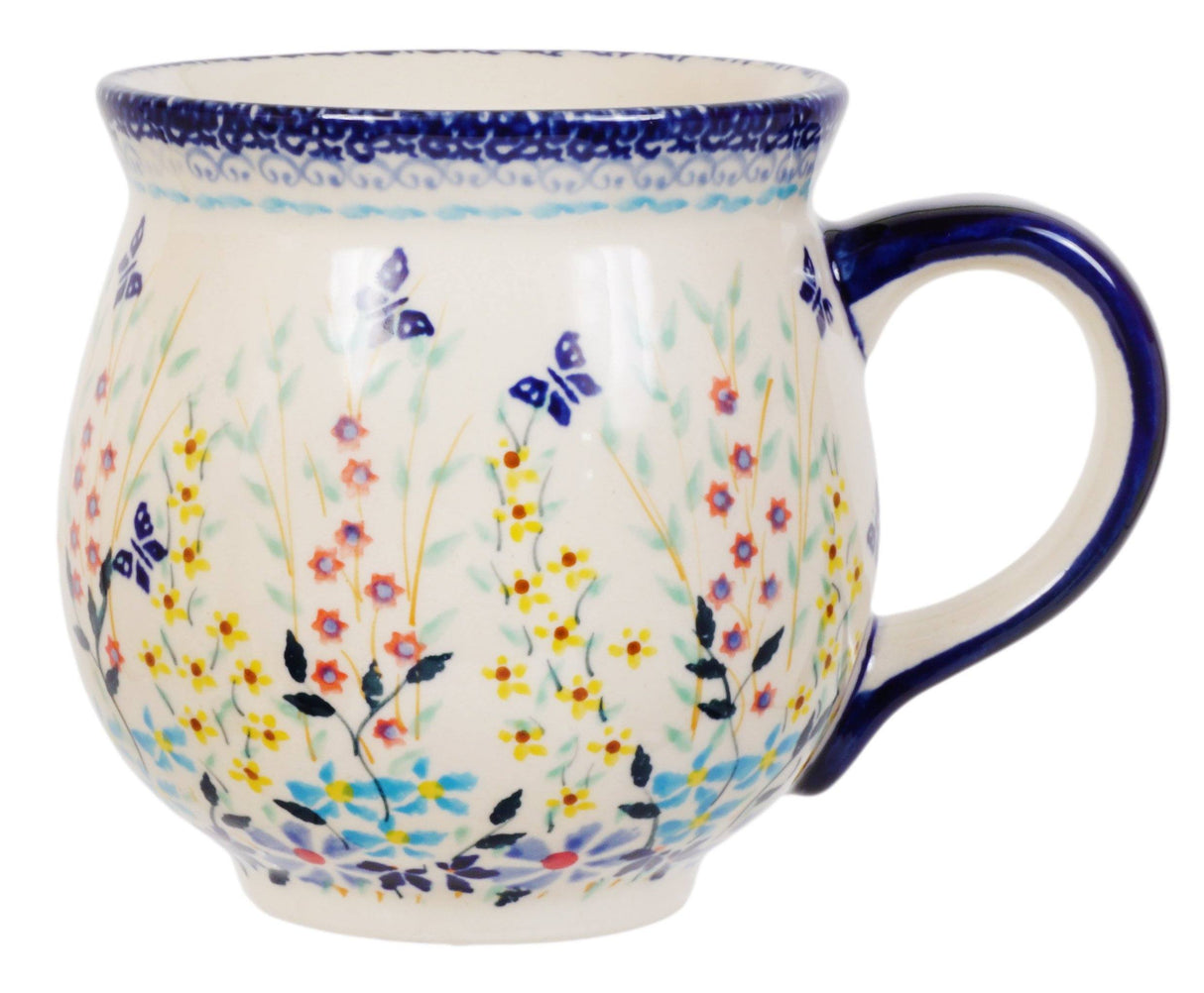 Mug, Belly Mug, 16oz Large in "Butterfly Bounty" by Manufaktura | K068S-WK76