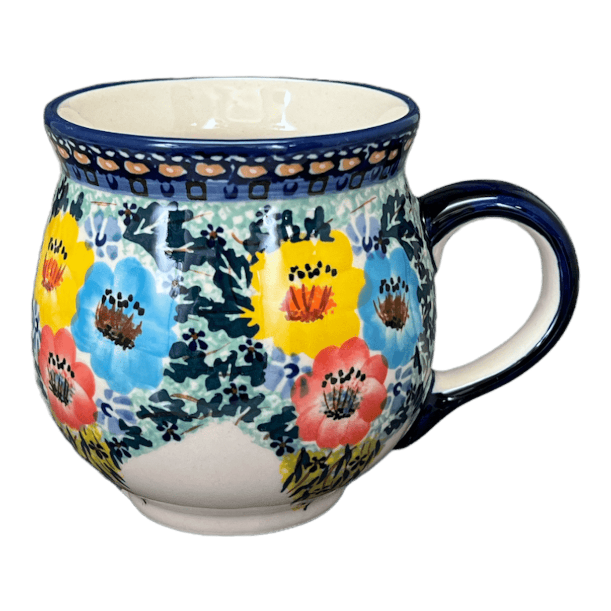 Mug, Belly Mug, 16oz Large in "Brilliant Garland" by Manufaktura | K068S-WK79