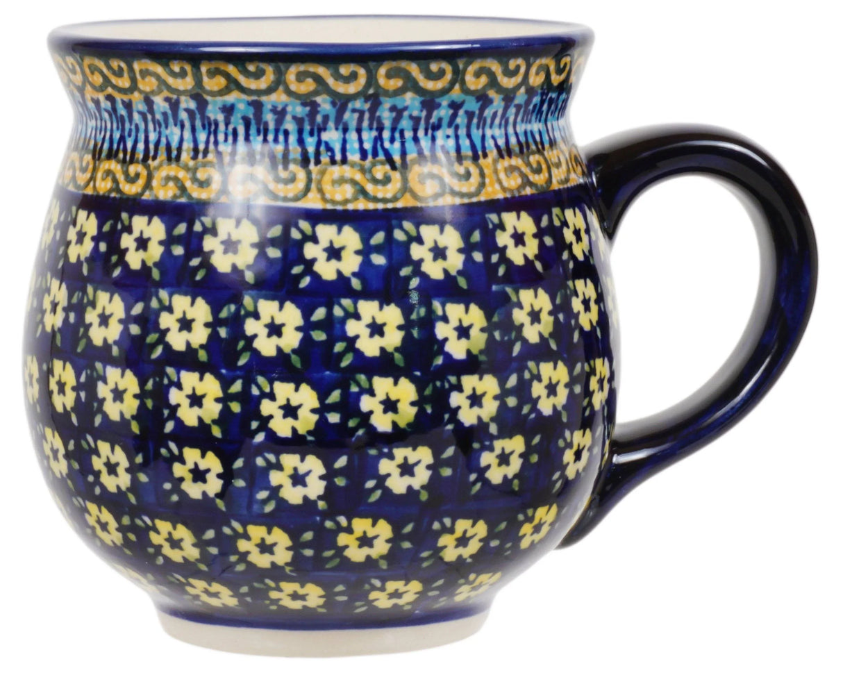 Mug, Belly Mug, 16oz Large in "Floral Formation" by Manufaktura | K068S-WKK