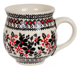 Mug, Belly Mug, 16oz Large in "Duet in Black & Red" by Manufaktura | K068S-DPCC