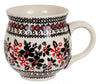 Polish Pottery Large Belly Mug (Duet in Black & Red) | K068S-DPCC at PolishPotteryOutlet.com