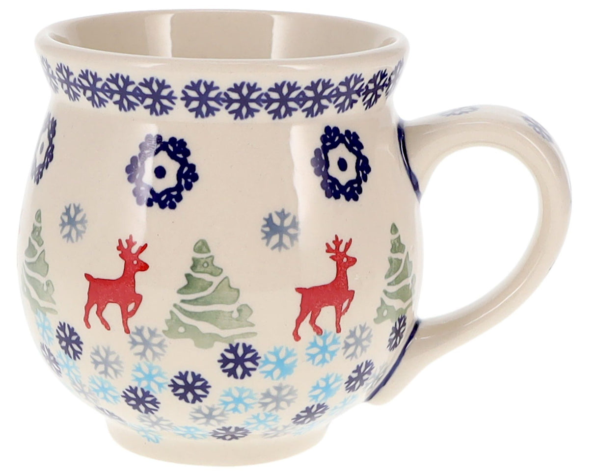 Mug, Belly Mug, 16oz Large in "Reindeer Games" by Manufaktura | K068T-BL07