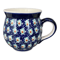 A picture of a Polish Pottery Large Belly Mug (Fish Eyes) | K068T-31 as shown at PolishPotteryOutlet.com/products/large-belly-mug-fish-eyes-k068t-31
