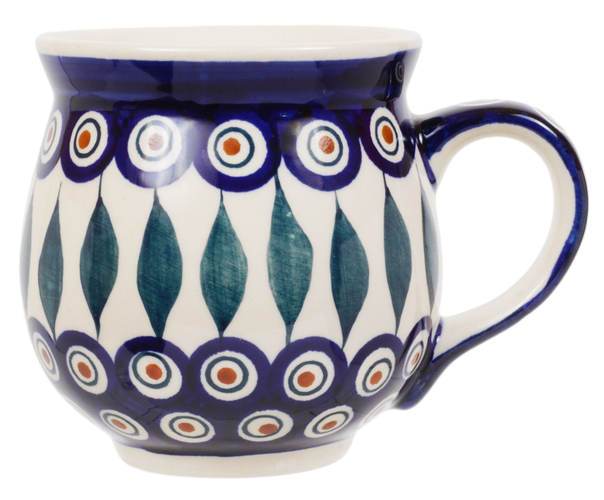 Mug, Belly Mug, 16 oz Large in "Peacock" by Manufaktura | K068T-54