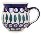 Mug, Belly Mug, 16 oz Large in "Peacock" by Manufaktura | K068T-54