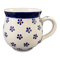 A picture of a Polish Pottery Large Belly Mug (Petite Floral) | K068T-64 as shown at PolishPotteryOutlet.com/products/large-belly-mug-petite-floral-k068t-64