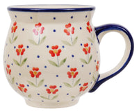 A picture of a Polish Pottery Large Belly Mug (Simply Beautiful) | K068T-AC61 as shown at PolishPotteryOutlet.com/products/large-belly-mug-simply-beautiful