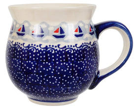 Polish Pottery Large Belly Mug (Smooth Sailing) | K068T-DPMA Additional Image at PolishPotteryOutlet.com