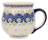 Mug, Belly Mug, 16oz Large in "Peacock's Pride" by Manufaktura | K068T-DPPP