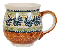 A picture of a Polish Pottery Large Belly Mug (Jungle Flora) | K068T-DPZG as shown at PolishPotteryOutlet.com/products/large-belly-mug-jungle-fever
