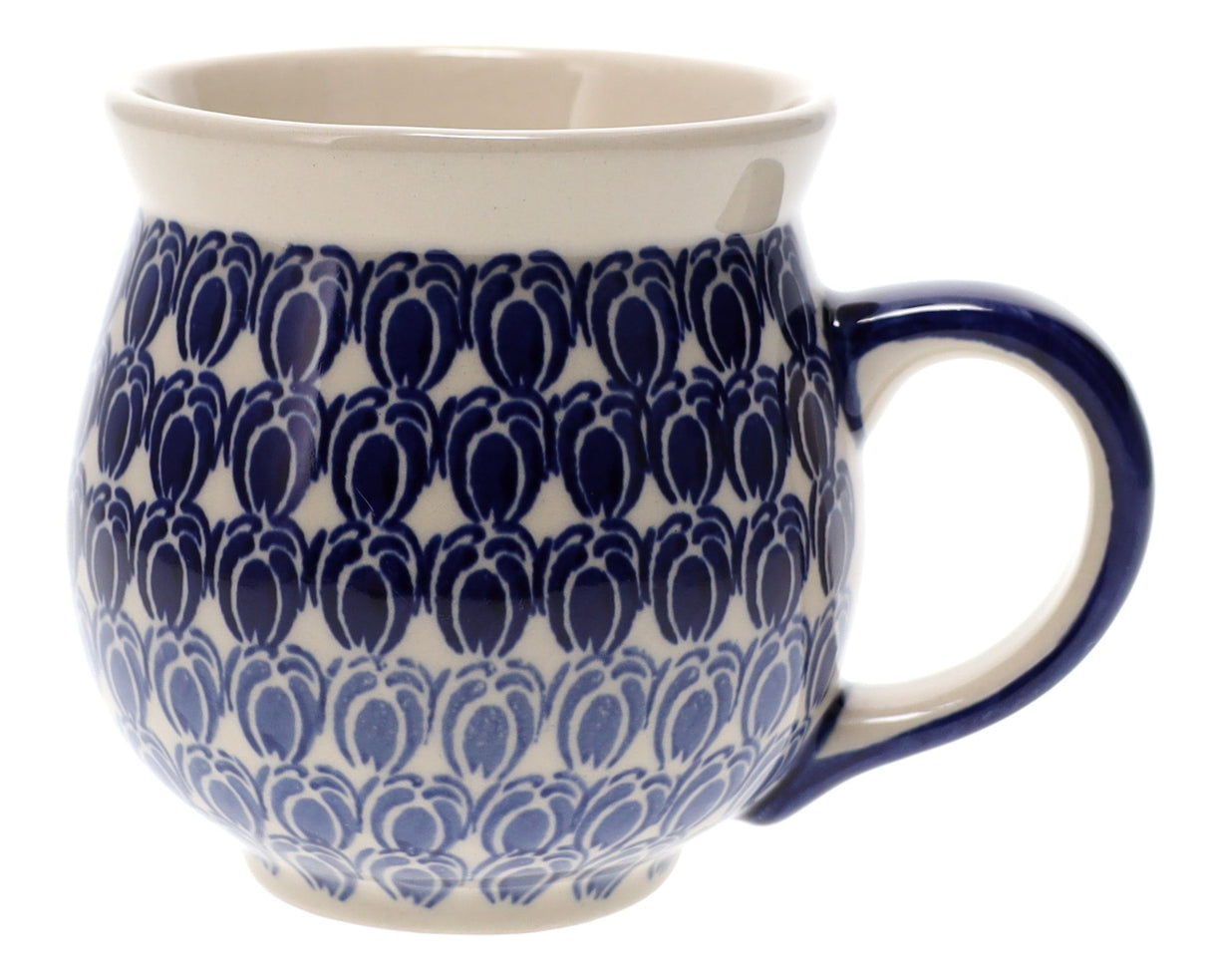 Mug, Belly Mug, 16 oz Large in "Tulip Blues" by Manufaktura | K068T-GP16