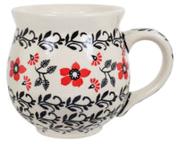 A picture of a Polish Pottery Mug, Belly Mug, 16oz Large in "Scarlet Garden" by Manufaktura | K068T-KK01 as shown at PolishPotteryOutlet.com/products/large-belly-mug-scarlet-garden-1